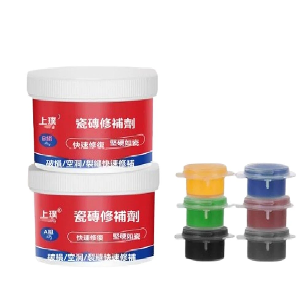 陶瓷修補劑 瓷磚修補劑 瓷器修補劑 大理石地板磚 陶瓷膏修補膠 浴缸翻修 馬桶翻修（AB混合施工/無需換磚/贈豪華工具）