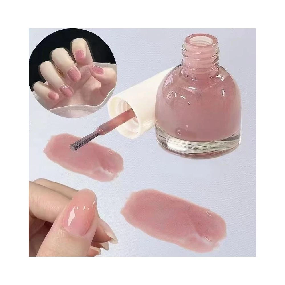 指甲油冰透指甲油免烤速幹防水不掉色不可撕拉顯白美甲指甲油美甲彩繪光療指甲油經典基礎亮甲油底膠建構膠美甲功能膠指甲油