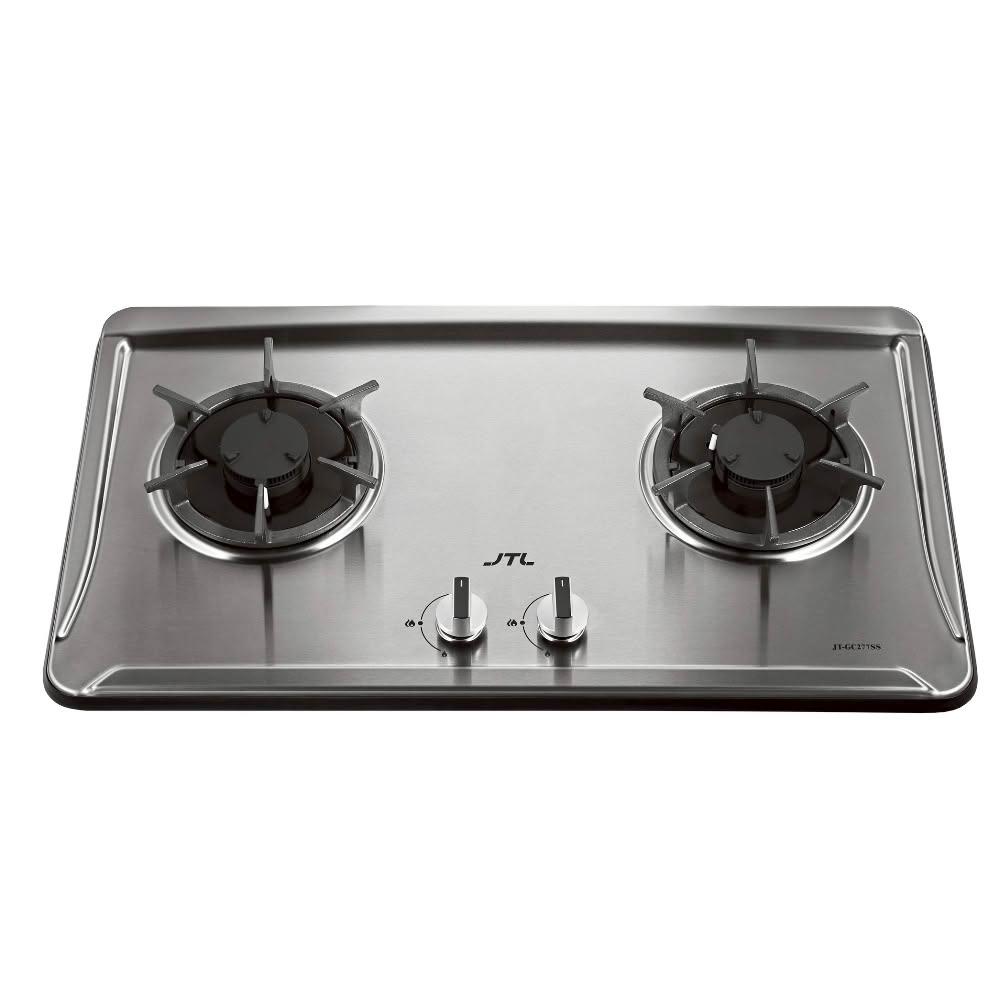 【喜特麗】(全省安裝)二口晶焱不鏽鋼檯面爐瓦斯爐天然氣JT-GC277SS-NG1