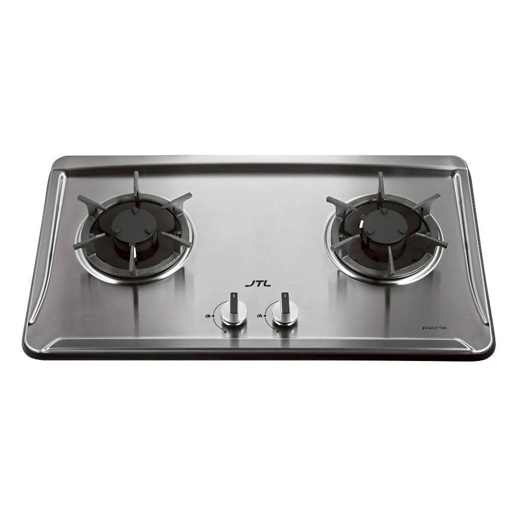 【喜特麗】(全省安裝)二口晶焱不鏽鋼檯面爐瓦斯爐桶裝瓦斯JT-GC277SS-LPG