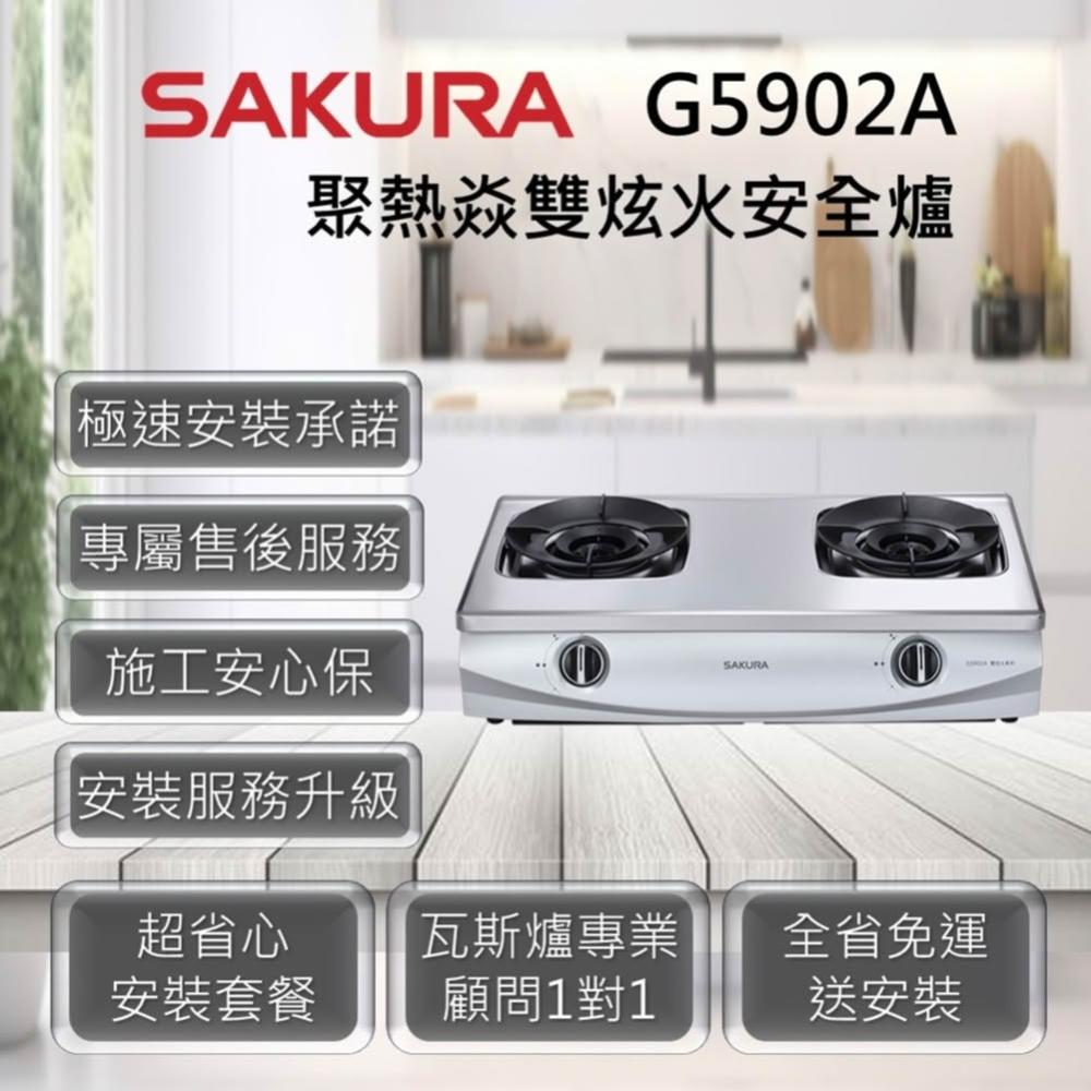 【SAKURA 櫻花】G5902A 聚熱焱雙炫火安全爐 台爐