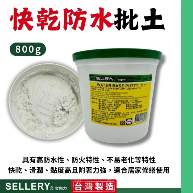 批土 披土 舍樂力 補土 牆面修補膏 補牆膏 牆壁修補膏 裂縫 小孔 填補 白色 0.8公斤 台灣製造