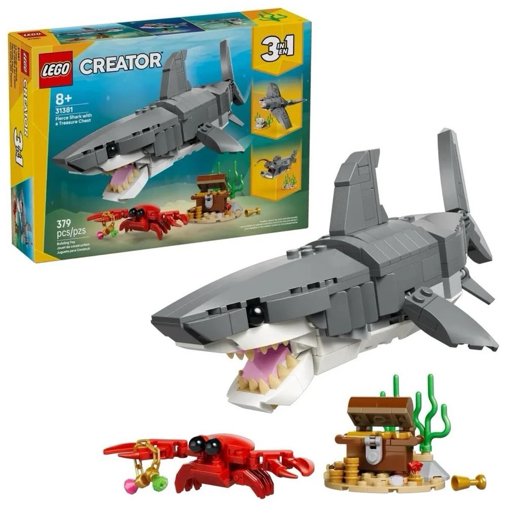 【LEGO 樂高】31381 凶猛鯊魚和寶箱 樂高® Creator 3in1系列