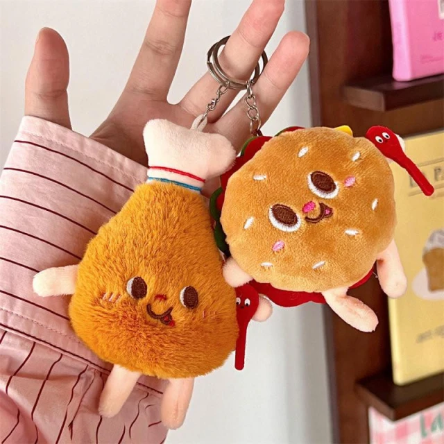 創意食物掛件 薯條漢堡掛件 鑰匙扣 鑰匙圈 吊飾 包包掛件 創意仿真食物鑰匙扣 背包鑰匙扣 小禮物