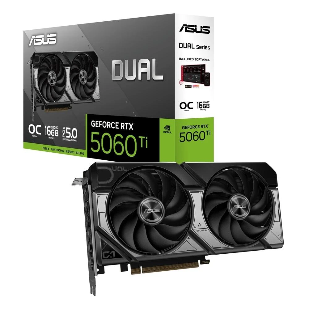 【ASUS 華碩】DUAL RTX5060TI O16G 2632MHz/23cm/雙風扇/註四年