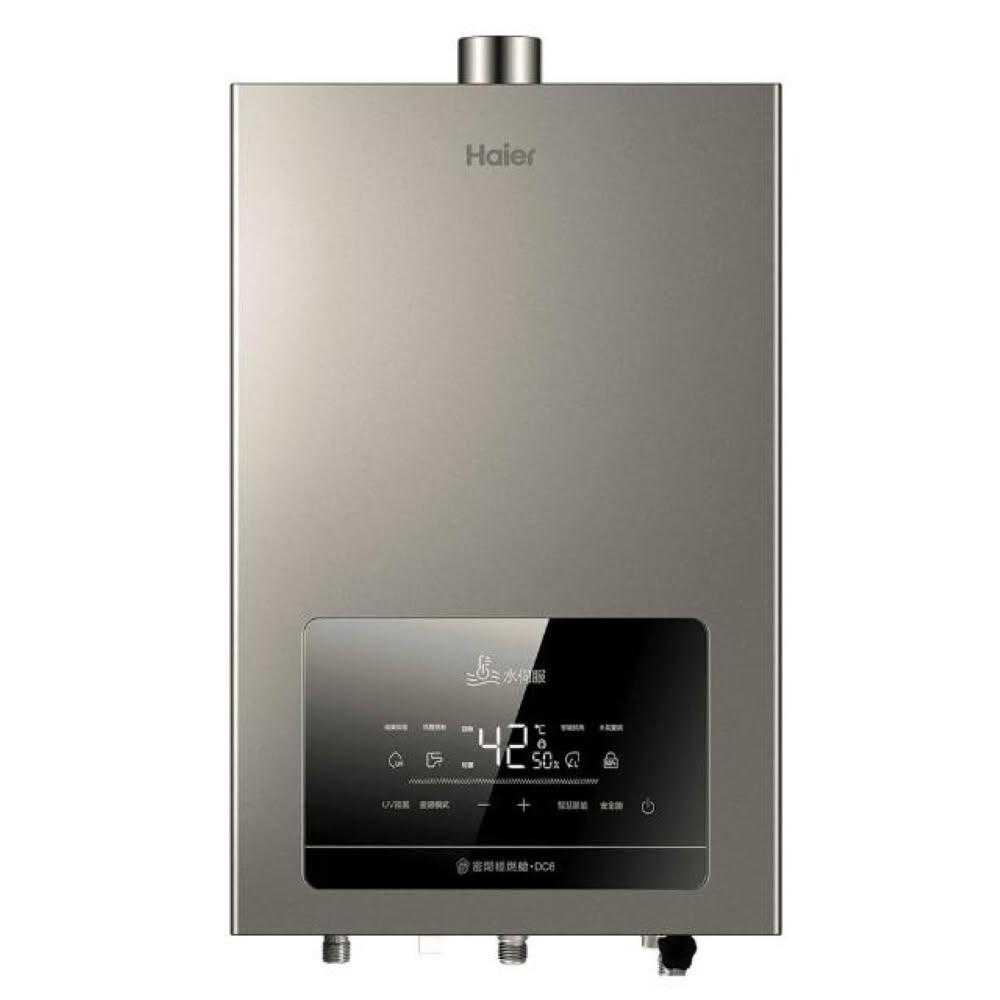 【Haier 海爾】JSQ31-16DC6/NG1 強排恆溫熱水器 (含標準安裝)｜屋內型｜16公升｜天然氣｜5段火排｜紫外線殺菌｜