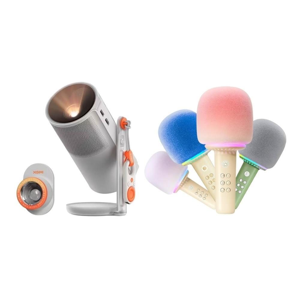 XGIMI MoGo 4 Google TV智慧投影機+MUZEN貓王 棒棒糖 X1 一體K歌無線麥克風