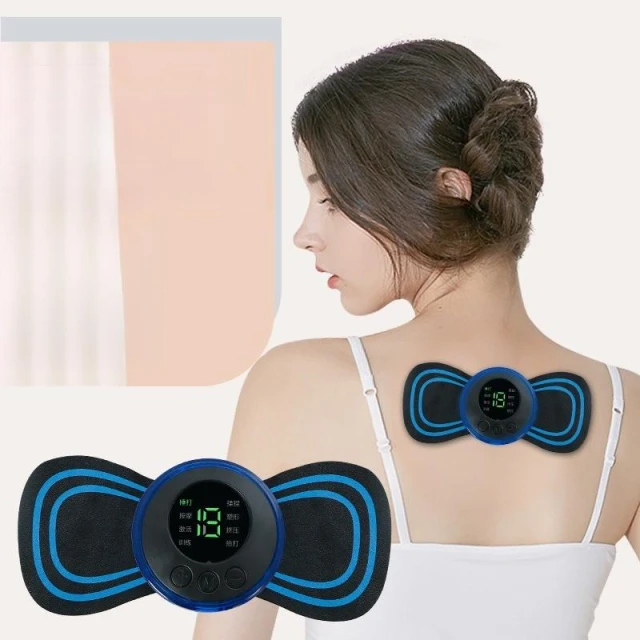 🔥頸椎按摩器 肩頸按摩儀 數顯肩頸按摩器 智能脈衝 USB充電按摩貼片 按摩貼 脈衝按摩器 電動頸部按摩器