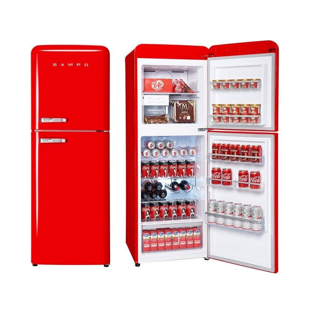 【SAMPO 聲寶】( SR-C21D/R ) 210公升 歐風美型變頻雙門冰箱-緋麗紅《送基本安裝、舊機回收》