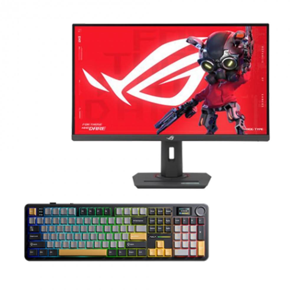 【ASUS 華碩】【破盤價】【27型】華碩 ROG  XG27ACS 電競螢幕+狼蛛AULA F108pro(黑+灰+黄)(加碼送滑鼠)