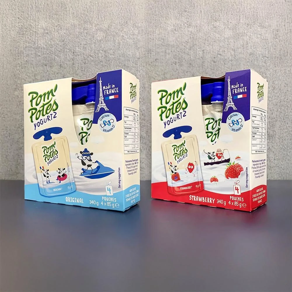  法國 Pom' Potes 法優樂優格（原味、草莓、藍莓、水蜜桃）法國兒童優酪乳 85G x 4包