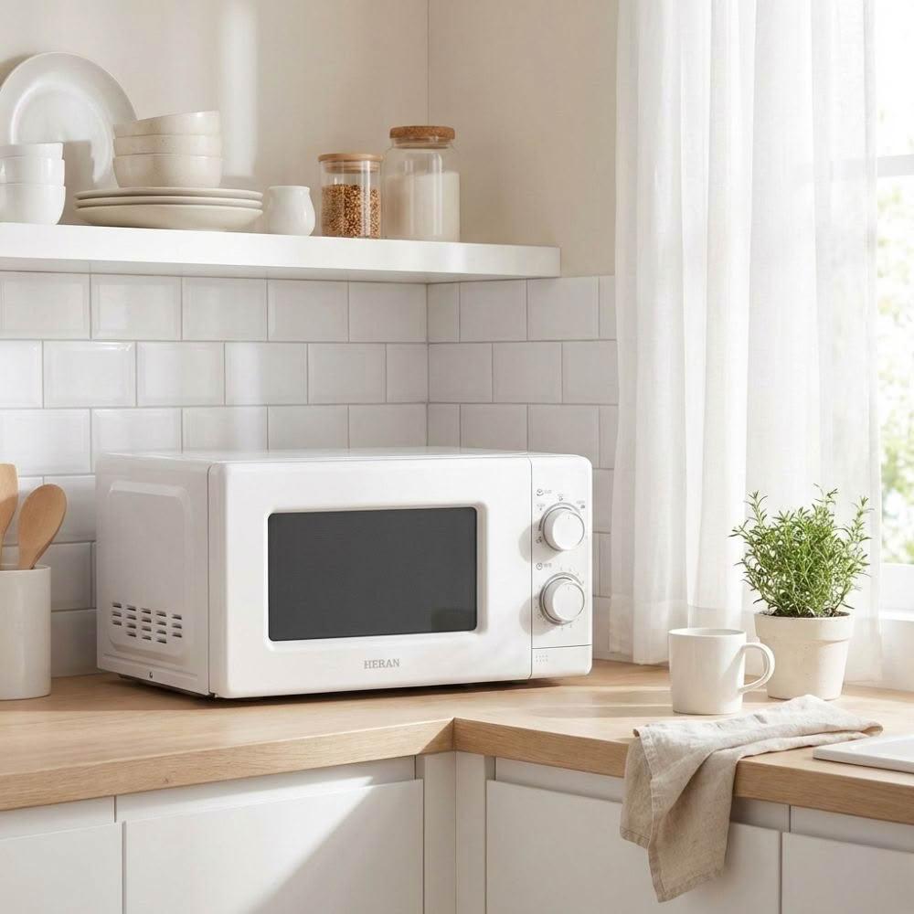 【HERAN 禾聯】20L 轉盤式微波爐 HMO-20MD01T ( 5段火力 解凍 低輻射 定時)