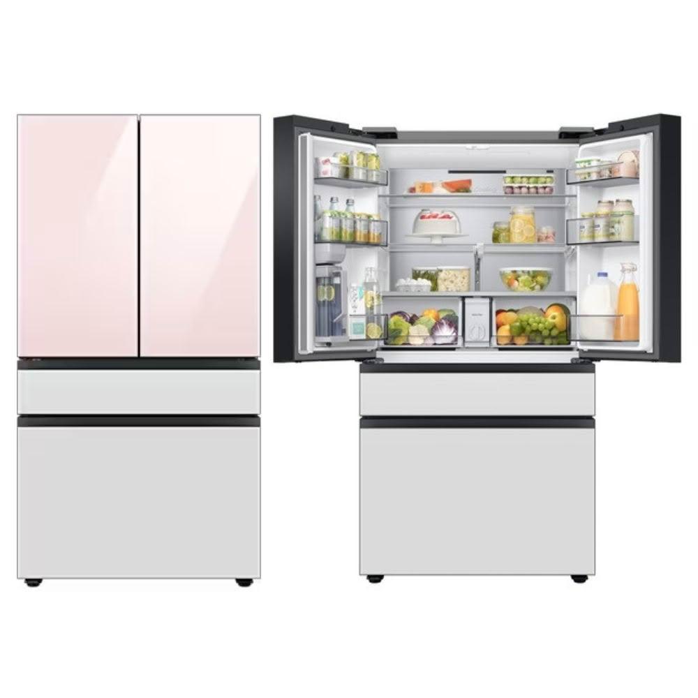 【Samsung 三星】RF29BB82008BTW 設計品味系列 雙循環四門旗艦冰箱 812L 櫻花粉(上門版) + 梔子白(中下門板)