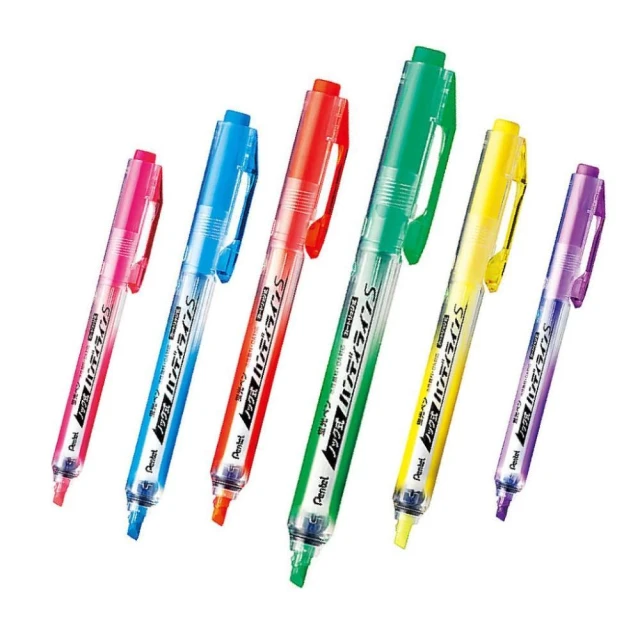 【Pentel 飛龍】飛龍PENTEL SXN15按壓式自動螢光筆 1.0-4.5mm