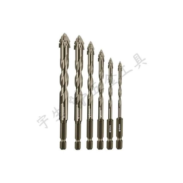 🔧新款四刃鋸齒鑽 偏心鑽 鋸齒偏心鑽 6.35mm六角柄鋸齒鑽頭 可幹打 全瓷磚 陶瓷 玻璃 大理石 混凝土