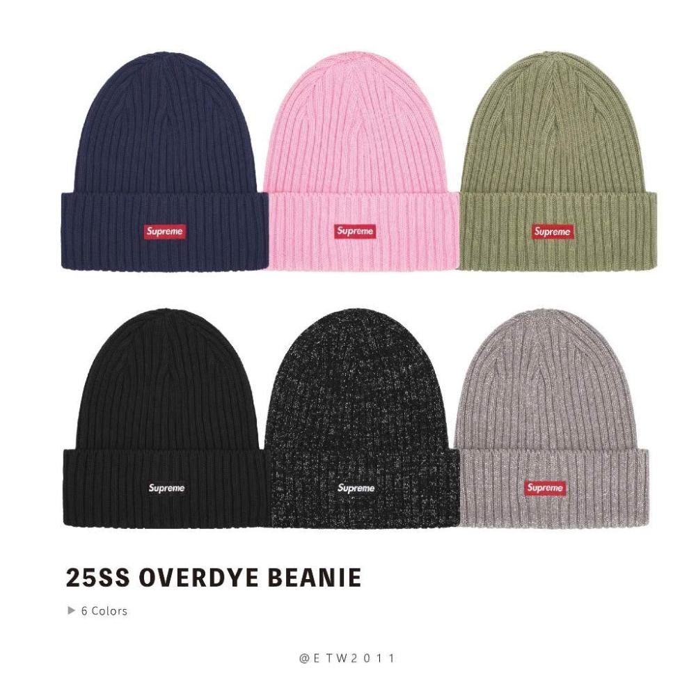 SUPREME】SUPREME 25SS OVERDYED BEANIE 小BOX LOGO 針織閃亮毛帽