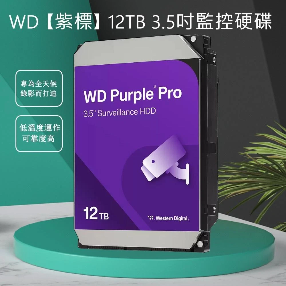 【WD 威騰】WD 威騰 Purple PRO 紫標 12TB 3.5吋 監控專用 系統 硬碟 WD122PURP 監控碟 5年保固