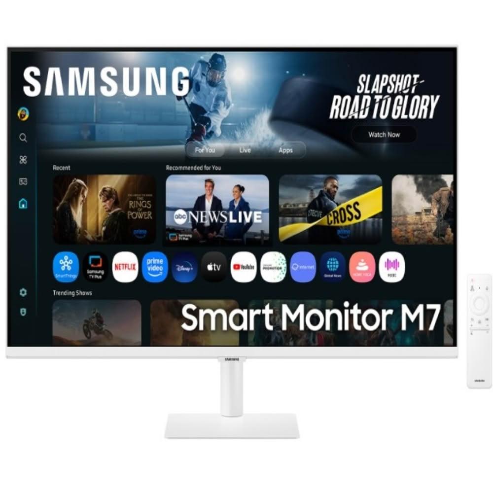  SAMSUNG三星 S32FM703UC 32吋 4K UHD (3840 x 2160) 高解析度智慧顯示器，M7系列設計輕薄時尚，適合辦公娛樂多用。搭載 60Hz 倍頻，提供流暢影像體驗；內建 2 組 HDMI 高畫質端子及 3 組 USB 插槽，方便連線多裝置。尺寸含底座 716.1 x 517 x 193.5 mm，重量僅 6.8 kg，110V 電源需求，支援中文選單。越南原產地，BSMI 認證 R33475，享 3 年完整保固。不含安裝服務，完美升級您的視覺空間！ 