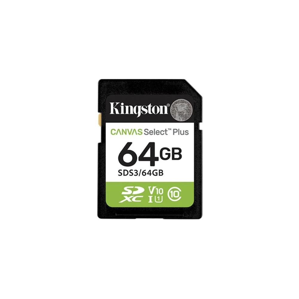 【Kingston 金士頓】SDS3 64GB 100MB/s Canvas Select Plus SDXC 記憶卡