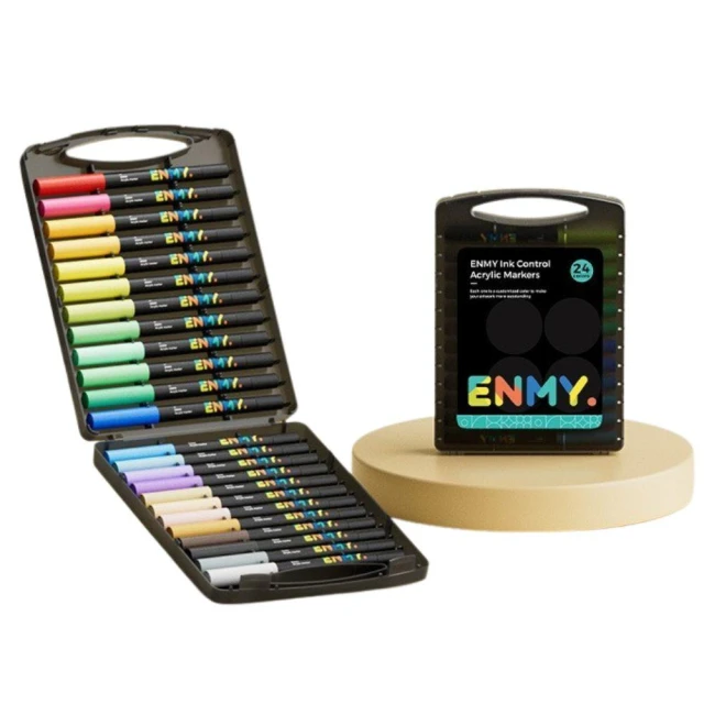 【ENMY】{台北發貨} ENMY 恩米小黑盒 24色 丙烯馬克筆 彩色筆 麥克筆 畢業禮物 SGS