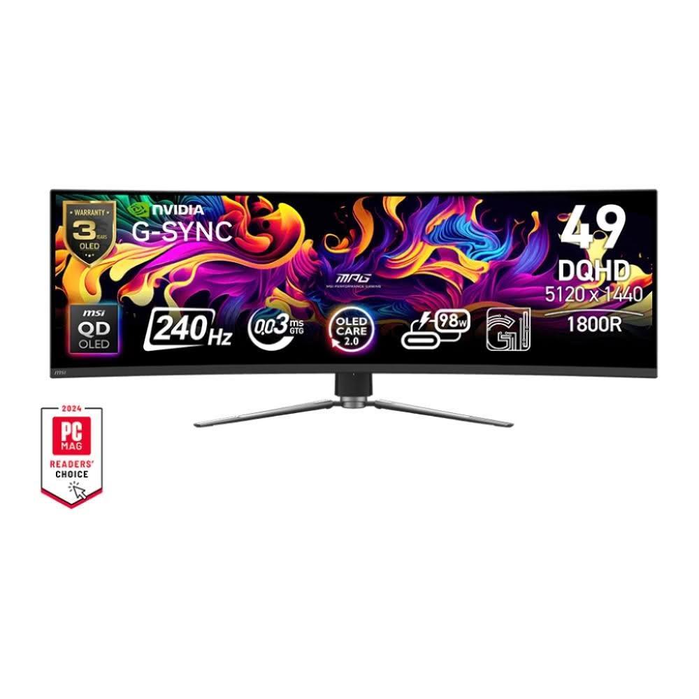 【MSI 微星】491CQPX QD-OLED 電競螢幕(QD-OLED/曲面/2.5K/0.03ms/240Hz)