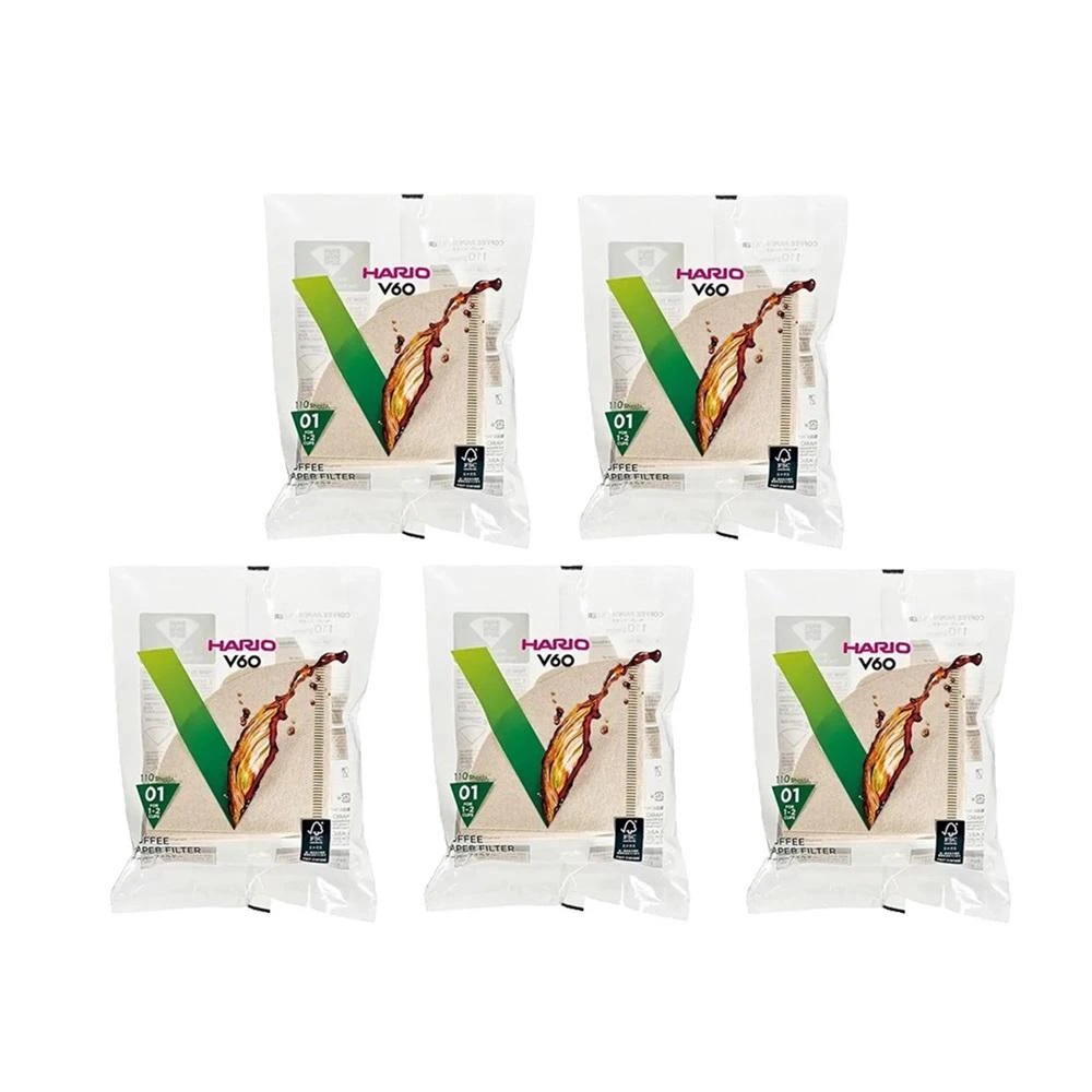 【HARIO】V60 錐形濾紙 1-2杯 110入*5包 01 咖啡濾紙 濾紙 原色 白色