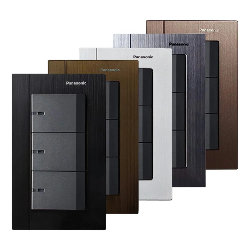 【Panasonic 國際牌】松下GLATIMA 開關插座 高質感 豪宅指定 鋁合金毛絲面蓋 三開全套 110V