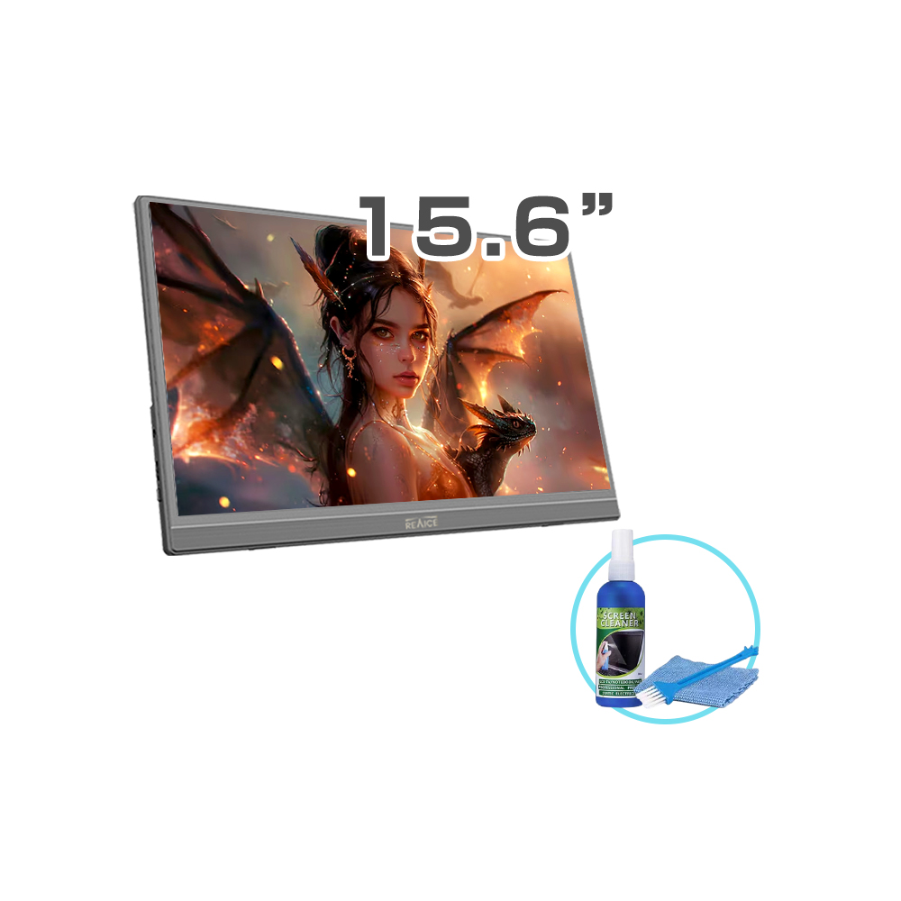 【REAICE】【贈螢幕清潔三件組】15.6型IPS超薄可攜式外接螢幕   (Switch外接螢幕/Type-C/可攜式螢幕)