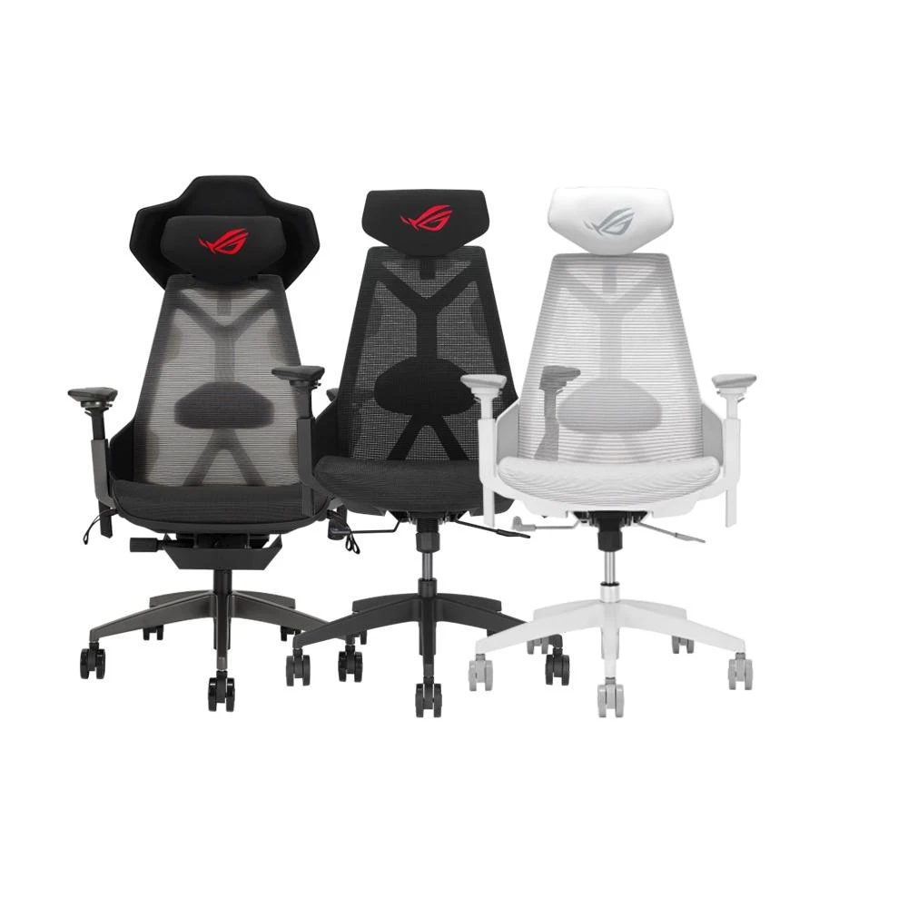 【ASUS 華碩】ROG SL400 Destrier 電競椅 三向扶手調節 靜音腳輪 可調式頭枕 透氣網狀椅面 賽車椅 辦公椅 電腦椅