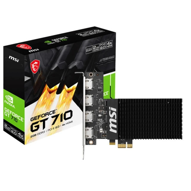 【MSI 微星】GT 710 2GD3H 4HDMI 顯示卡【HDMI*4】(954MHz/13.4cm)