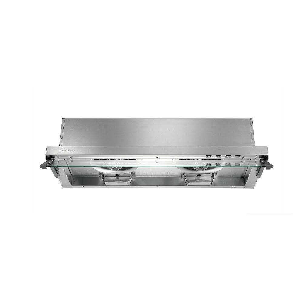Topax莊頭北 TR-5696 隱藏式排氣扇，採用臺灣製造不鏽鋼材質，堅固耐用。配備翹板式開關與3段風速調整，機體尺寸794*186*348mm，適用110V/60Hz標準安裝。BSMI許可R31525，享1年保固。高效排煙，適合現代廚房，提升烹飪舒適度。