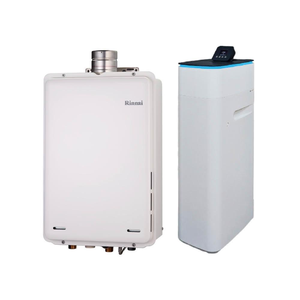 【林內】林內REU-A2426WF-TR 24L屋內型強制排氣熱水器 NG1/LPG 搭配 Canature 開能臺灣 CS-25H 乾鹽箱智能型軟水機省錢王-專業快速安裝