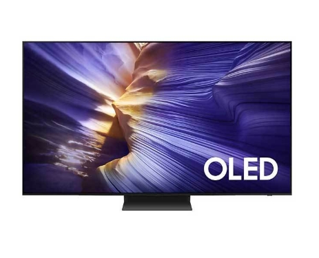 三星 QA77S90FAEXZW 77 吋 4K UHD OLED 電視，採用先進 OLED 面板提供深黑對比與生動色彩，解析度達 3,840 x 2,160，支援 HDR 高動態範圍與杜比數位音效，內建聯網功能及智慧顯示器，配備 4 組 HDMI 與 2 組 USB 介面，太陽能智慧遙控器操作便捷。尺寸含底座 1718.5 x 1058.6 x 359.0 mm，不含底座僅 44.9 mm 薄，重量 34.2 kg，AC100-240V 電壓適用，保固 2 年，越南製造，適閤家庭娛樂首選！