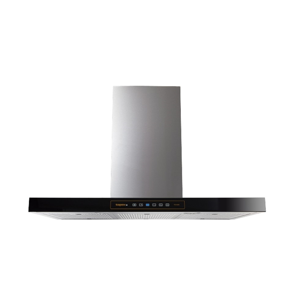  Topax莊頭北 TR-5898 倒T式排氣扇，採用臺灣製造不鏽鋼材質，耐用防鏽。電子式按鍵開關，2段風量調速設計，尺寸900×515×546mm（最大922mm），適合標準安裝。電壓110V/60Hz，BSMI認證R31525，提供1年保固，高效排煙除油煙，維護廚房空氣清新。 
