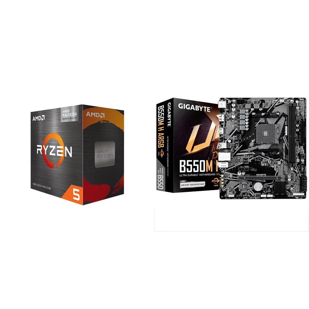 【AMD 超微】〈自MO價〉R5 5500GT+技嘉 B550M H ARGB D4 MATX主機板