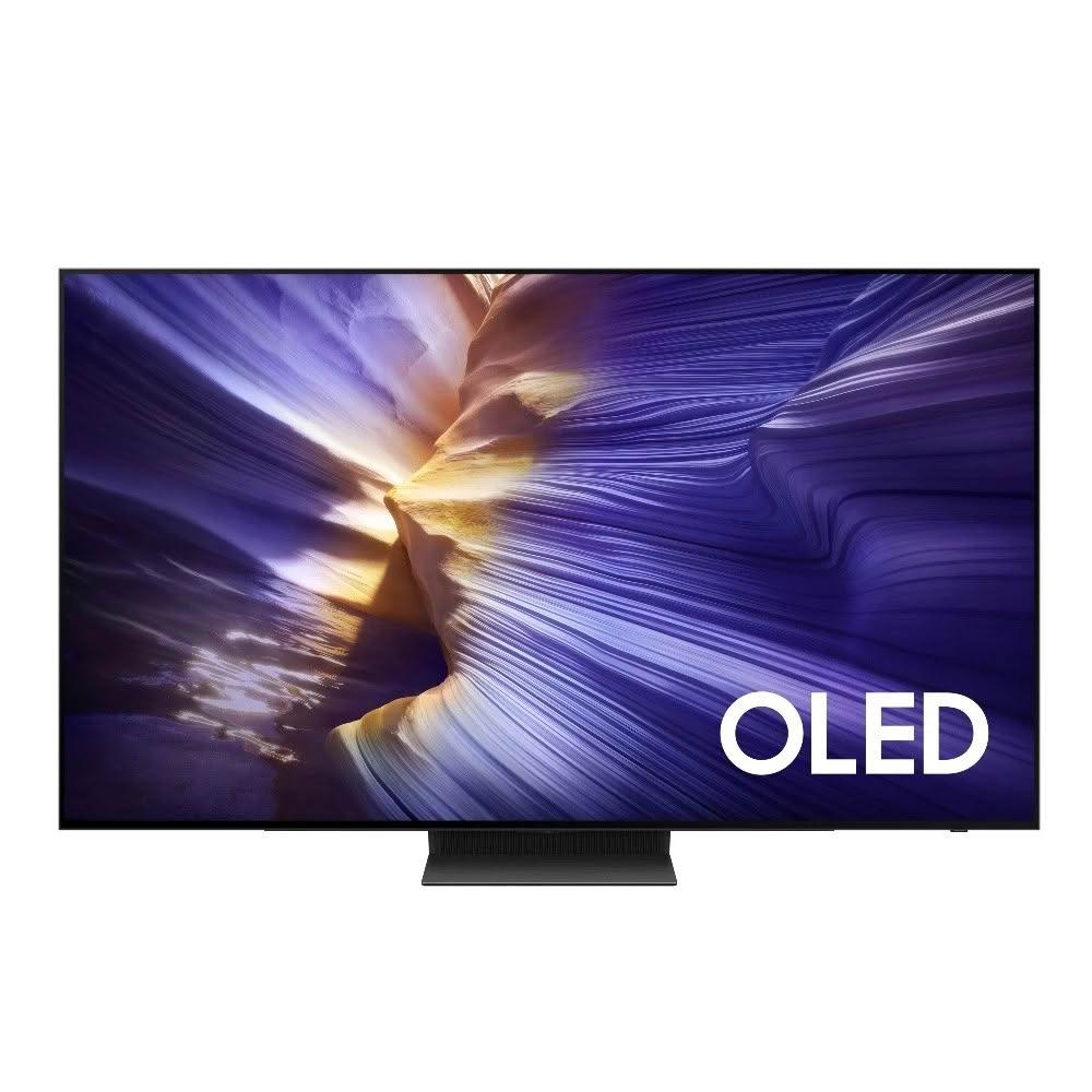 三星 SAMSUNG QA55S90FAXXZW 55吋 4K OLED 電視，採用先進 OLED 背光系統，提供 3840 x 2160 超高解析度畫質，120Hz 倍頻確保流暢影像。內建 40W 喇叭支援杜比數位音效，打造環繞音場。配備 4 組 HDMI 與 2 組 USB 插槽，支援中文選單，110V 電源，越南製造，2 年保固，含桌上型基本安裝服務。BSMI 認證 R33475，尺寸 1385 x 832 x 153 mm，重量 22.9 kg，無視訊盒、無麥克風/AV/VGA 端子，完美適閤家庭娛樂。