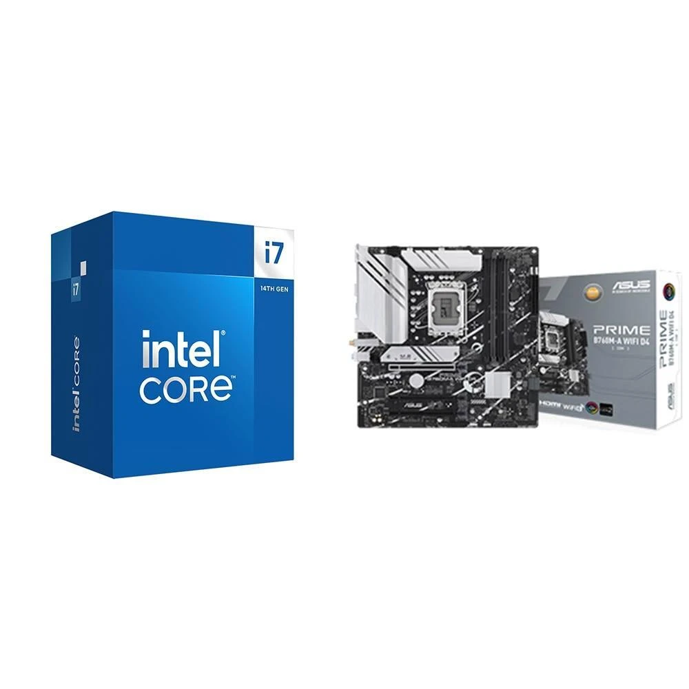【Intel 英特爾】〈自MO價〉i7-14700+華碩 PRIME B760M-A WIFI D4-CSM M-ATX主機板