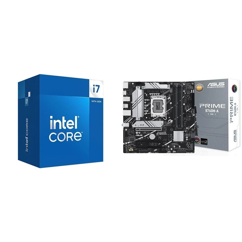 【Intel 英特爾】〈自MO價〉i7-14700+華碩 PRIME B760M-A-CSM D5 M-ATX主機板