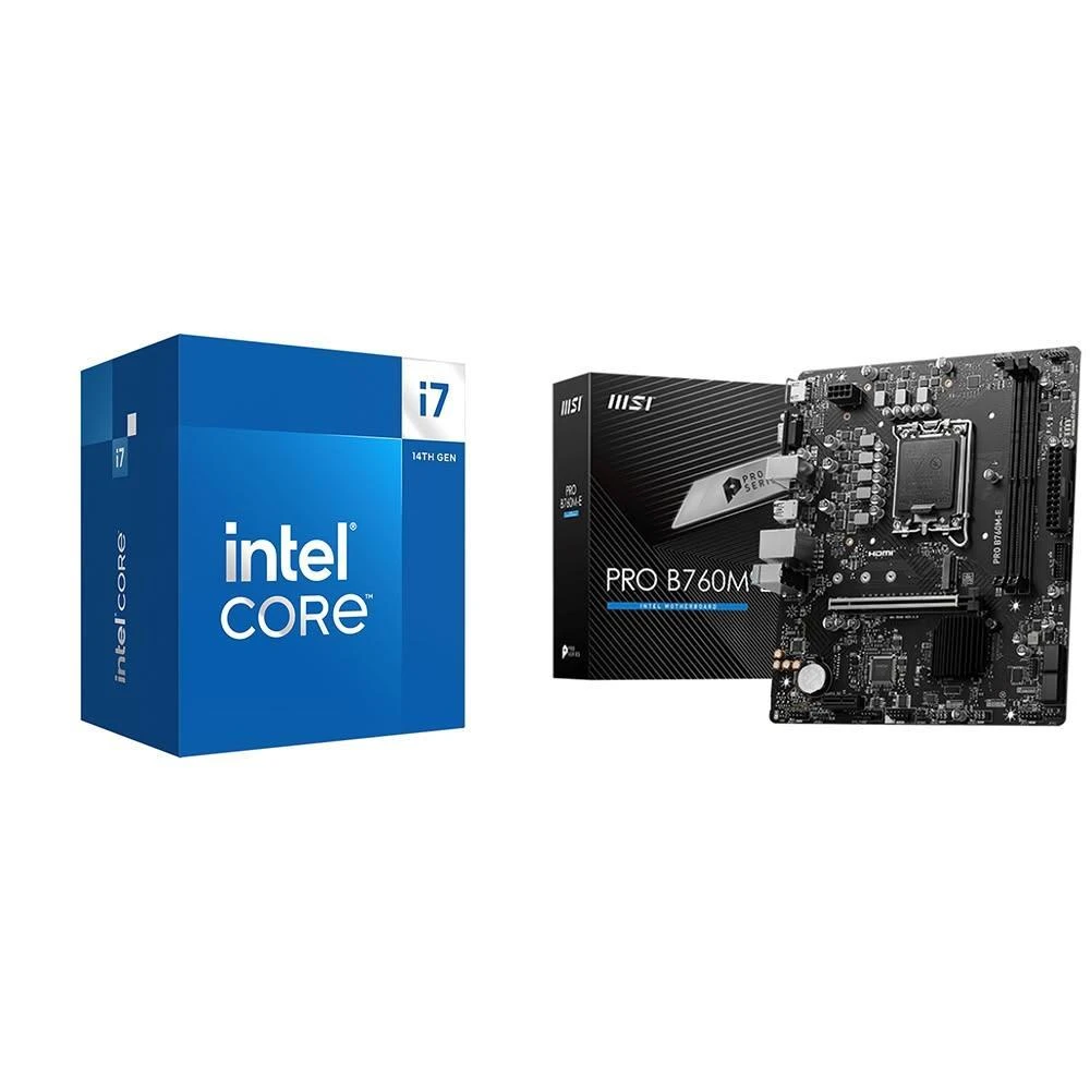 【Intel 英特爾】〈自MO價〉i7-14700+微星 PRO B760M-E D5 M-ATX主機板