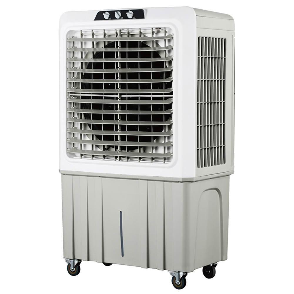 LAPOLO藍普諾 LA-105L420W 商用水冷扇霧化扇，擁有105L超大水箱容量，提供強勁大風5片葉片設計，3段風速調整及定時功能，適合商業空間或大型室內使用。白色系外觀，尺寸長85x寬55x高132cm，420W功率，110V/60Hz電壓，1年保固，中國製造。霧化降溫效果佳，是夏季空調的最佳替代品，節能環保。