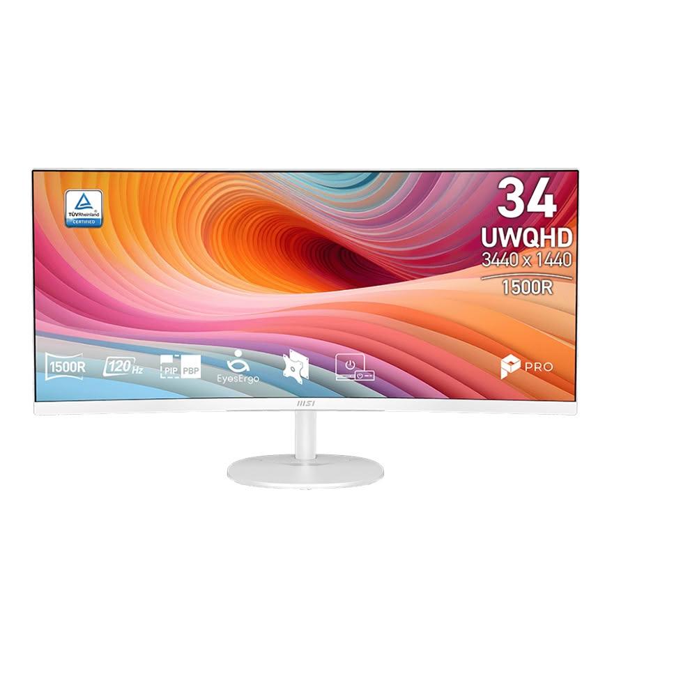 【MSI 微星】MSI 微星 PRO MP341CQW E12 曲面電腦螢幕 34吋 120Hz 1ms 2k 內建喇叭 電腦螢幕 白色