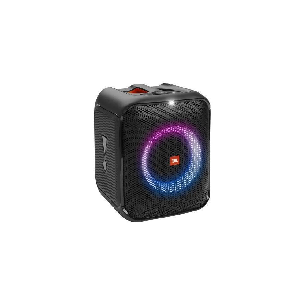JBL Partybox Encore Essential JBL PartyBox Encore Essential 攜帶型多媒體喇叭,採用ALL IN ONE設計,支援藍芽連線(無WiFi),具防潑水功能,適合戶外派對使用。黑色系外觀,尺寸276 x 327 x 293 mm,重量僅5.9公斤,電源110V供應,保固1年。產地中國,NCC認證碼CCAK22LP0200T9,BSMI許可字號R63234,無配件。輕鬆打造高音質派對氛圍!