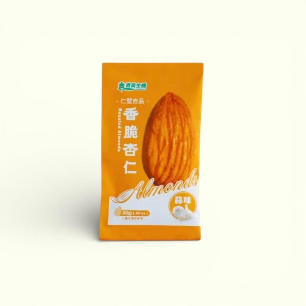 【義美生機】香脆杏仁-蒜味180g(飽滿香脆、鹹甜唰嘴)