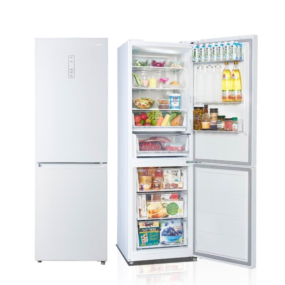 【SAMPO 聲寶】350公升一級玻璃觸控面板變頻雙門上冷藏下冷凍電冰箱SR-C35GD(琉璃白)