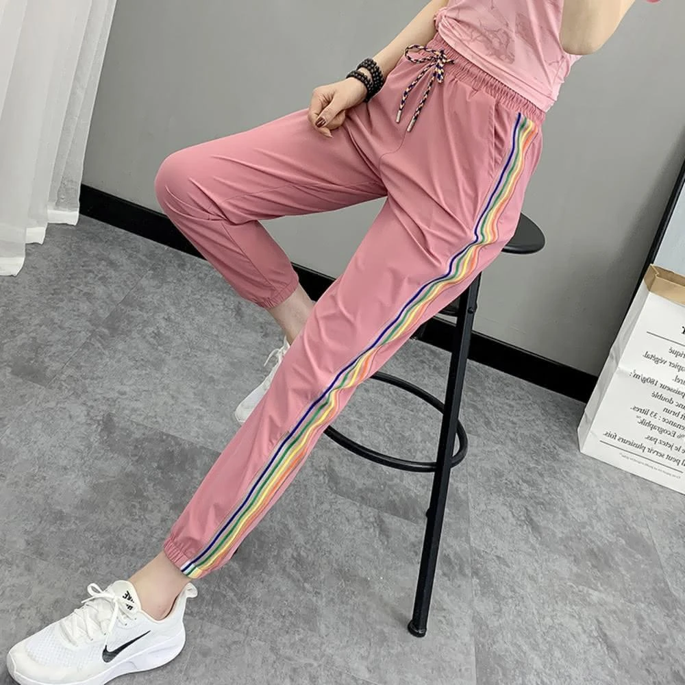 【JP】女款 涼感線條彩虹褲 2318