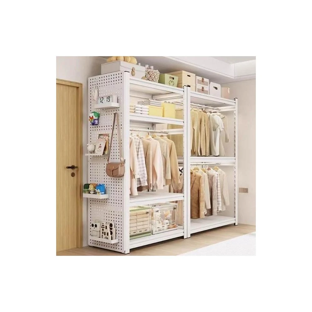 優選傢俱 免運費 開放式 掛衣架 簡易組裝 家用衣櫃 落地衣帽架 置物架 角鋼衣櫥