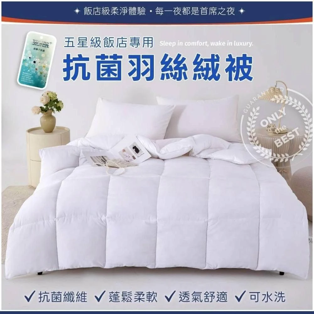 【不賴床】買一送一 銀離子可水洗羽絲絨被1.5KG - 雙人 棉被 四季被 冬被