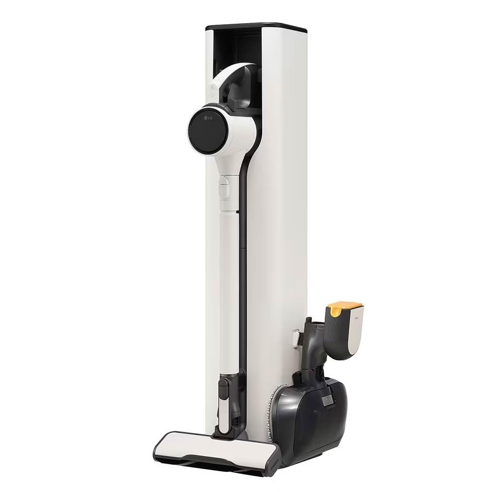 【LG 樂金】CordZero™ A9X蒸氣濕拖自動集塵無線吸塵器/吸頭收納x除蟎(A9X-STEAM 雪霧白)