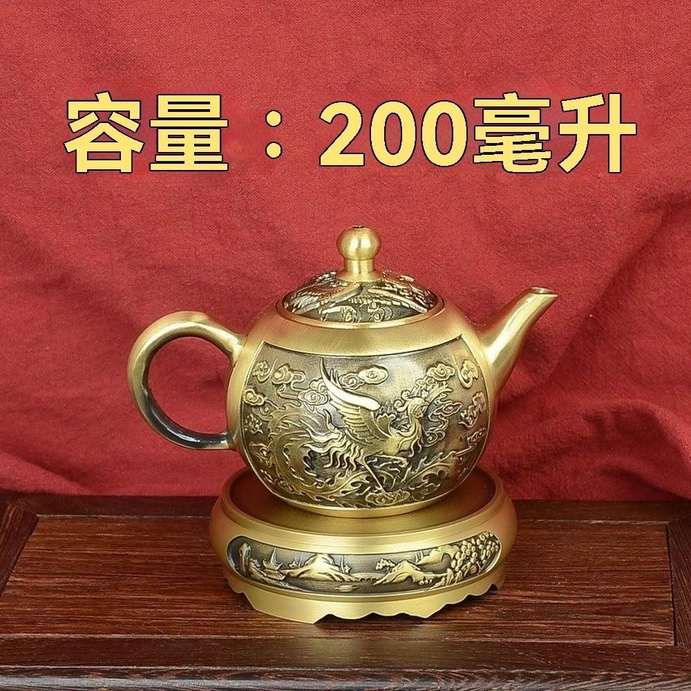 銅酒壺銅酒杯龍鳳銅茶壺家用供佛拜神酒純銅茶壺酒壺水壺敬水壺淨水壺僊