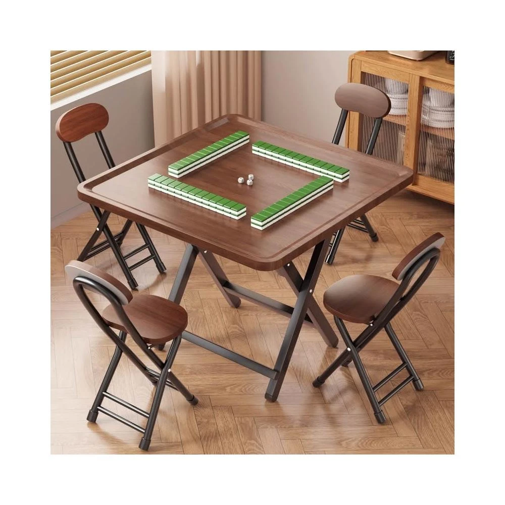 折疊麻將桌家用正方形棋牌桌兩用式餐桌戶外宿舍手動多功能桌批發